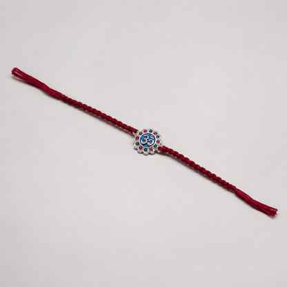 Om Stone Silver Rakhi