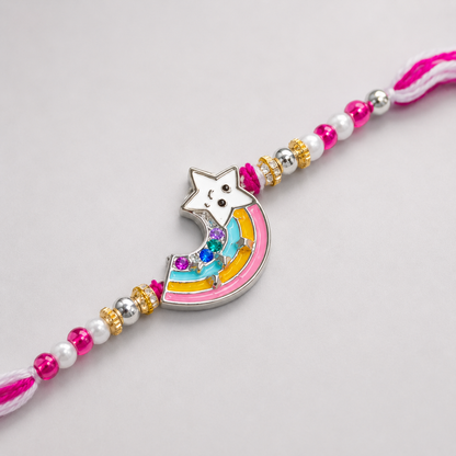 Rainbow Star Kids Silver Rakhi