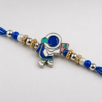 Astronaut Kids Silver Rakhi