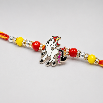 Unicorn Kids Silver Rakhi