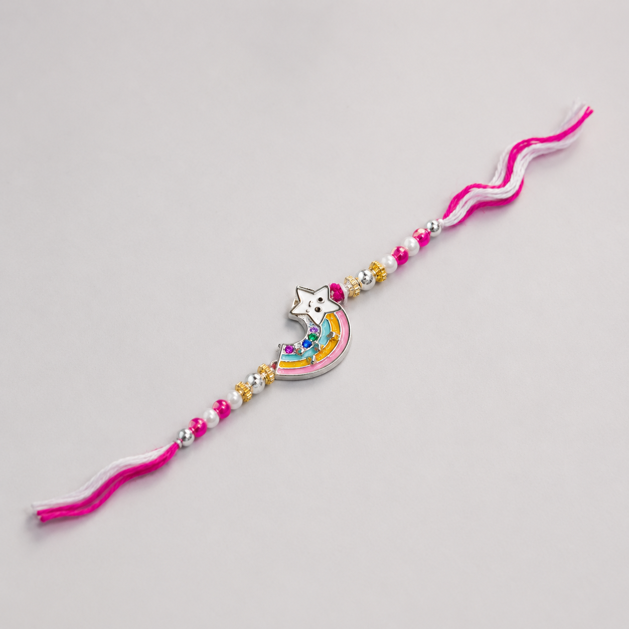 Rainbow Star Kids Silver Rakhi