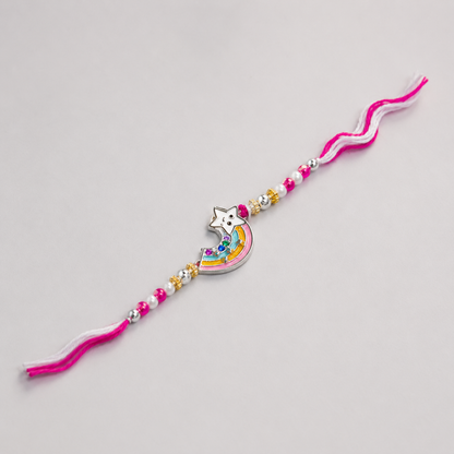 Rainbow Star Kids Silver Rakhi