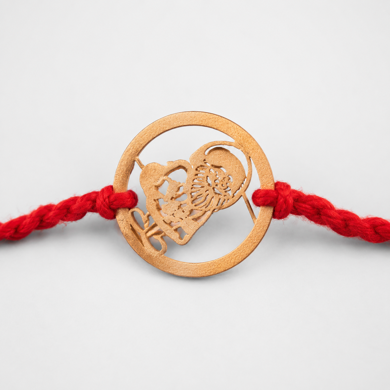 Gold Charm Thread Silver Rakhi