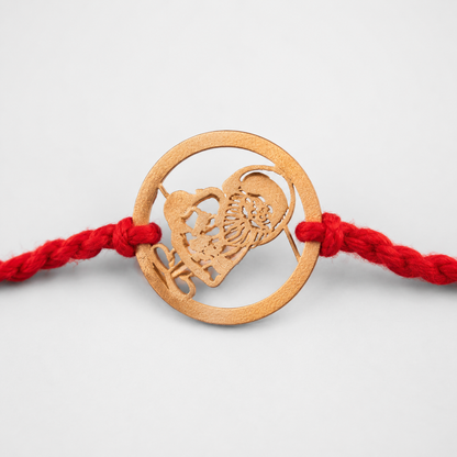 Gold Charm Thread Silver Rakhi