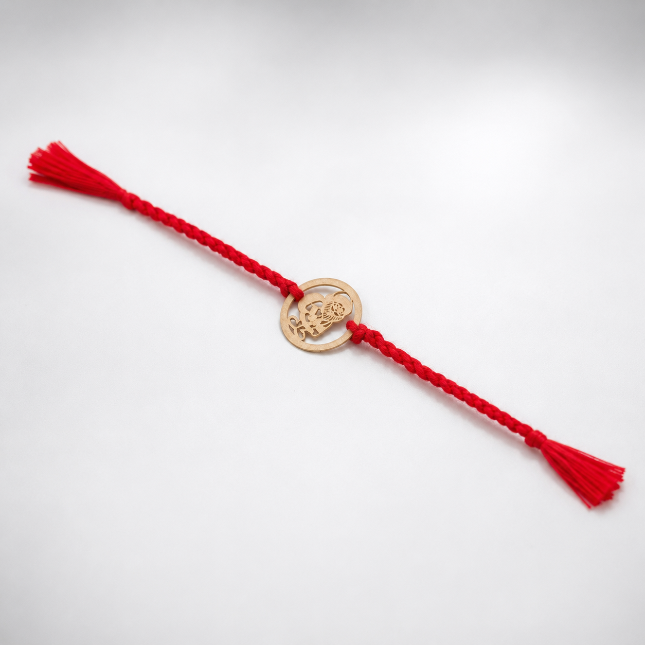 Gold Charm Thread Silver Rakhi